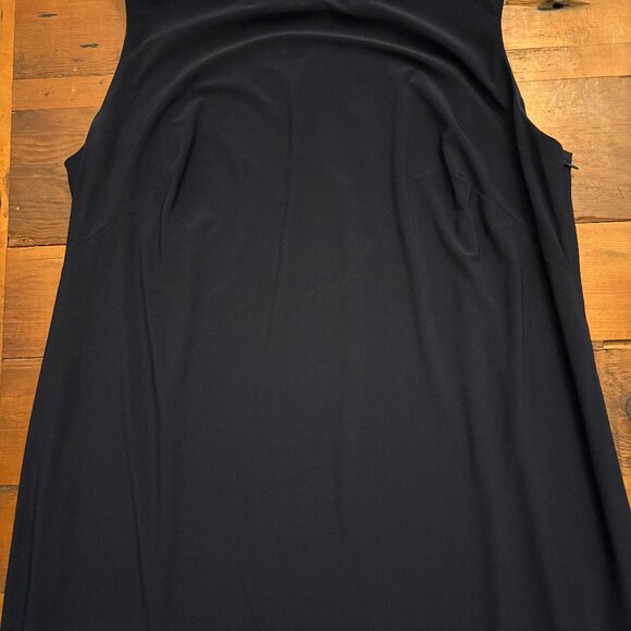 XSCAPE NAVY CHIFFON OVERLAY BEADED SLEEVE SHIFT DRESS CAPE DRESS SZ 14W - NWOT - Picture 13 of 14
